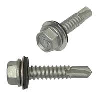 #12 X 1" HWH Sheeting, Self-Drilling Screw, w/Bonded Washer, Coated
